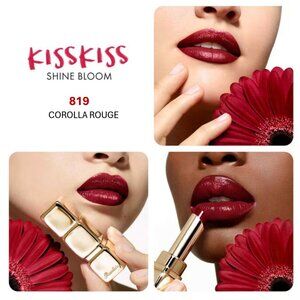 Guerlain Kiss Kiss* Shine Bloom Lipstick ~ 819 Corolla Rouge (Red) 3.2 g NIB